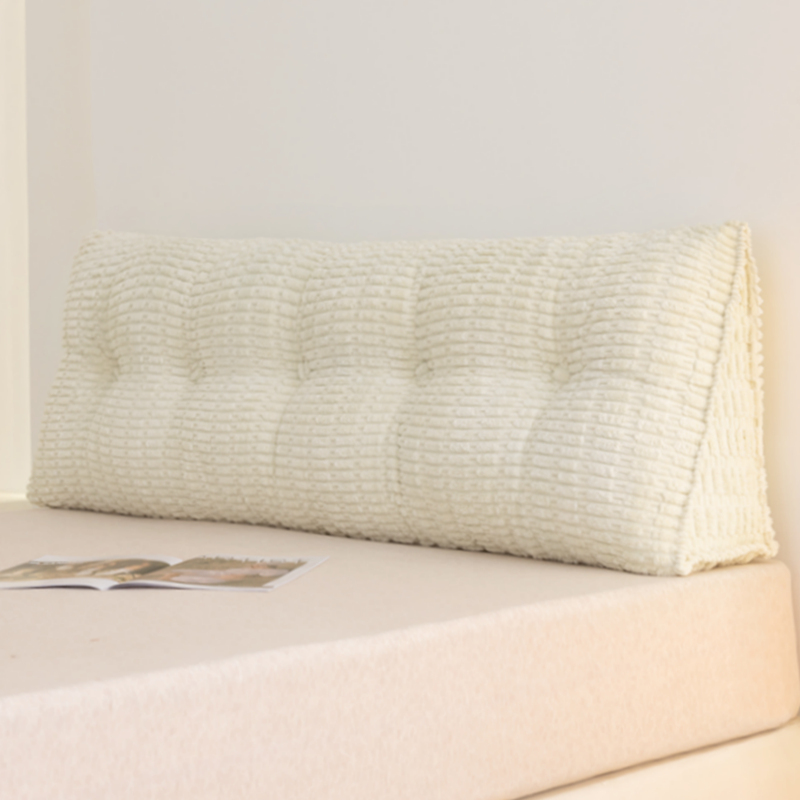 暖融融 靠枕床头法式软包大靠背高级感榻榻米床上靠垫米白可拆洗