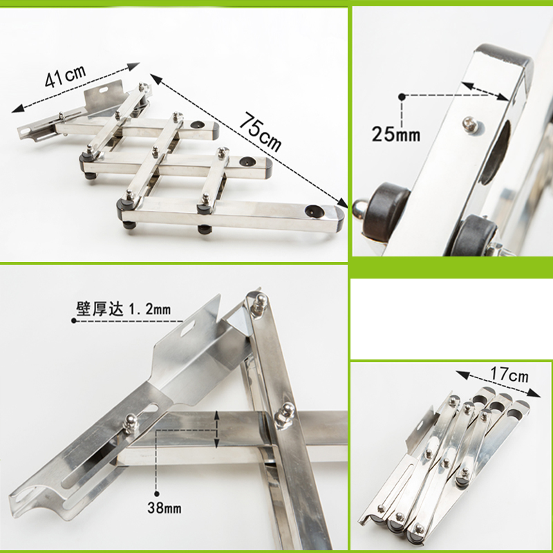 阳台外伸缩晾衣架户外推拉折叠晒被子架室内304加厚不锈钢晾衣杆