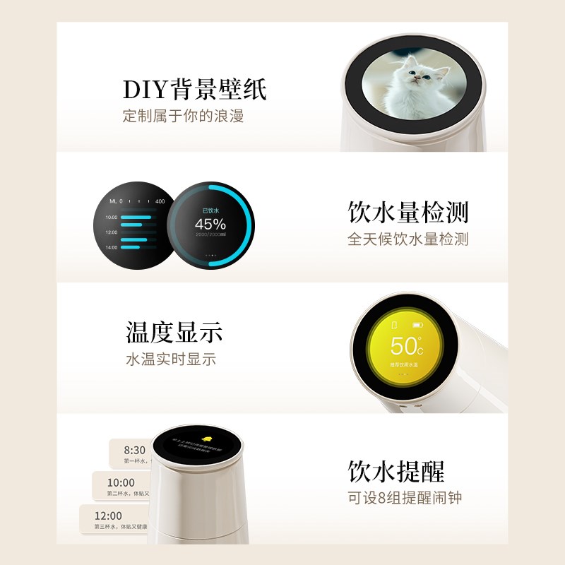 2024新款小水怪智能保温杯女生高颜值大容量女士水杯提醒喝水杯子