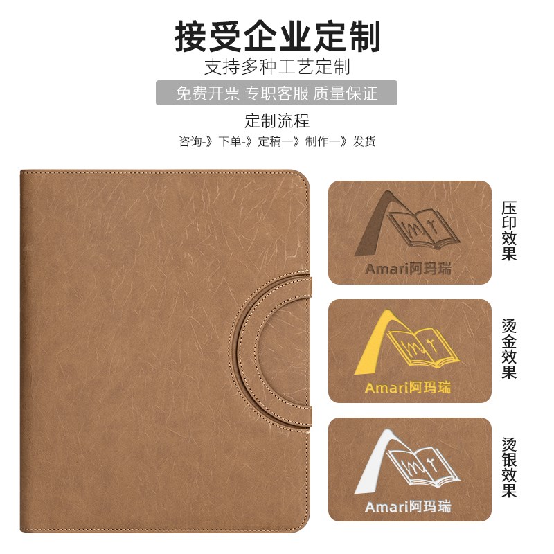 手提文件夹a4活页可拆卸2025年新款商务拉炼包销售谈单签约夹保险