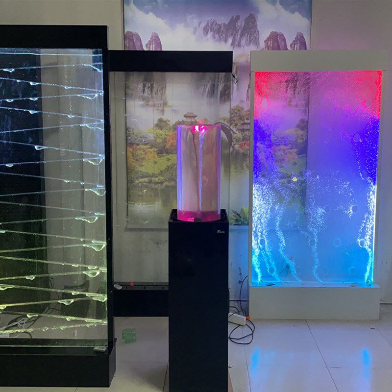 大型水幕墙酒柜屏风客厅鱼缸 装B饰玄关隔断流水墙 亚克力气泡墙