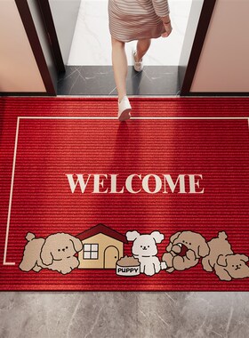 红色喜庆入户门地垫玄关大门口进门脚垫2025新款防滑除Z尘耐磨地