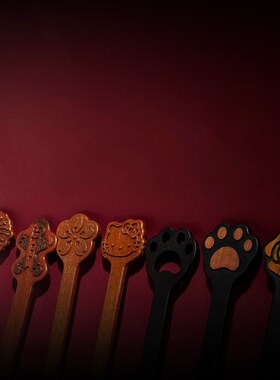 实践小圈暴击立体留痕印檀木戒尺拍子KT猫玫瑰姜饼人实木可爱m