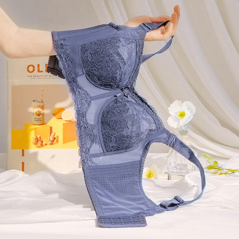 内衣女薄款大胸显小胸2024新款爆款显胸小夏季全罩杯防下垂收副乳