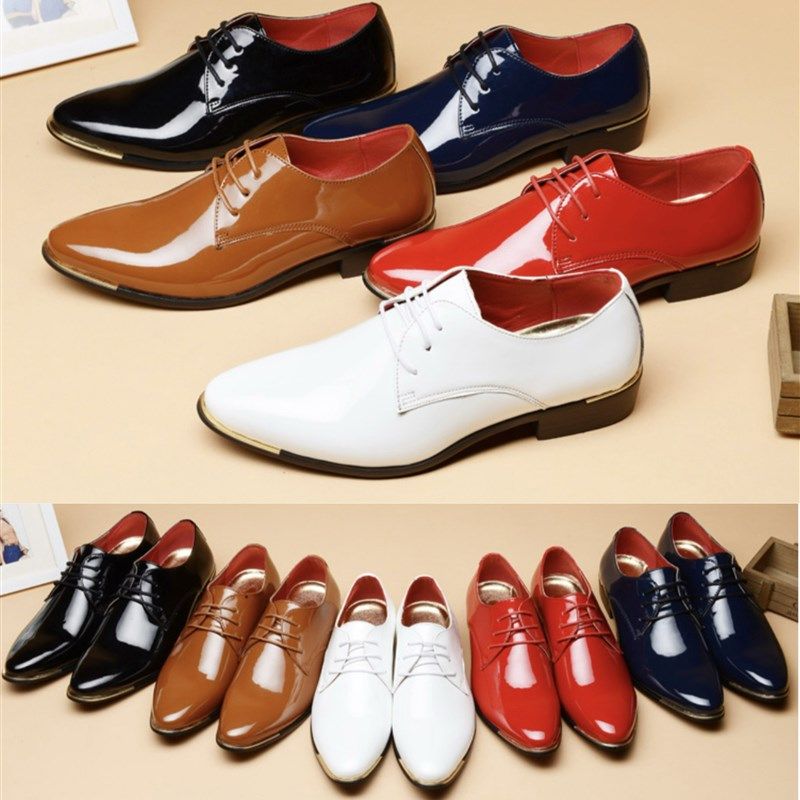 影楼拍照特大码49亮面漆皮白色皮鞋46红色尖头婚鞋47加大号男鞋50,流行男鞋,正装皮鞋,淘宝优惠券,粉丝福利购,淘宝优惠卷