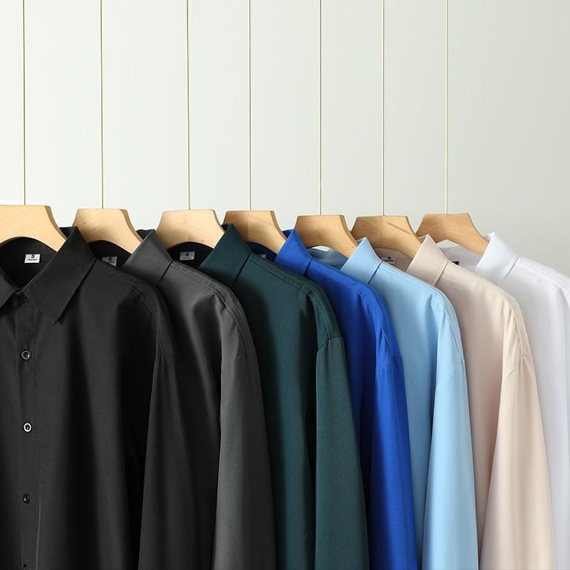 定制长袖衬衫印logo图案大码加绒衬衣宽松西餐厅咖啡馆奶茶工作服