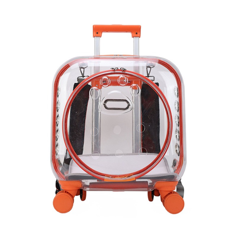 宠物拉杆箱猫包外出便携猫咪行李箱透明大号狗狗旅行箱推车太空舱