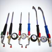 汽车轮胎快速充气杆带表打气嘴真空胎内胎充气管大车手摇充气杆