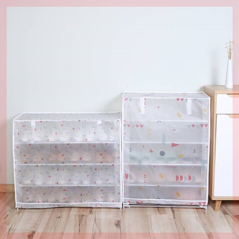 鞋架防尘牛津帆布宿舍鞋柜简易布艺加厚罩子外套衣柜布套家用