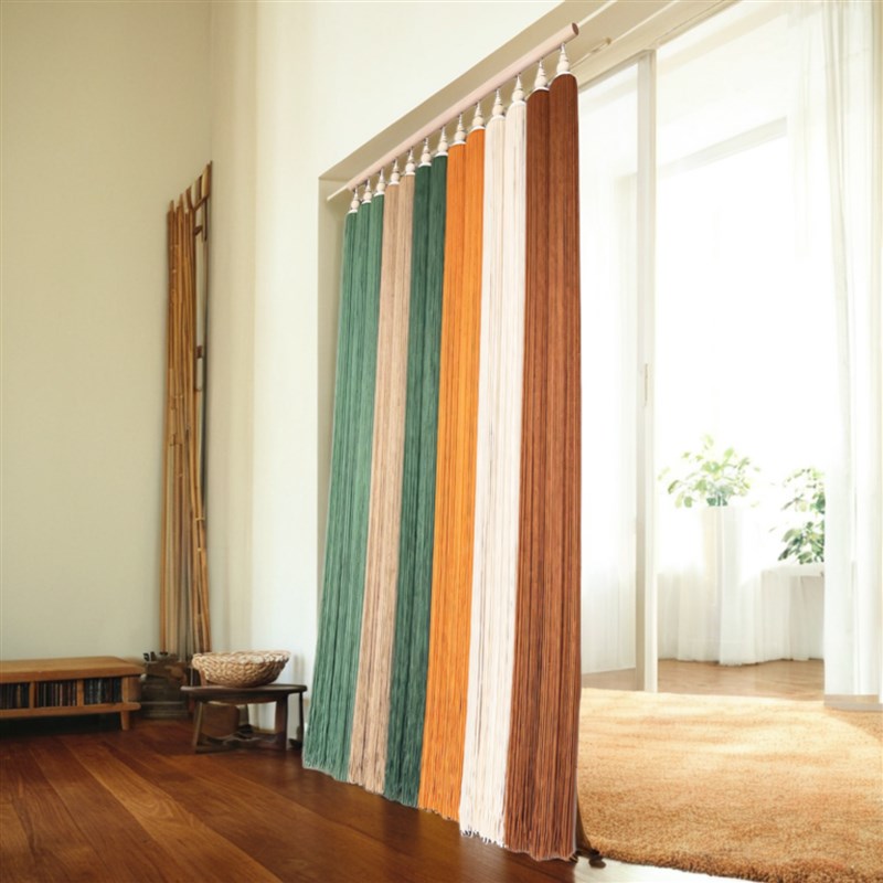 玄关茶室半帘短门帘禅意屏风遮挡帘软隔断背景装饰挂毯挂画珠帘