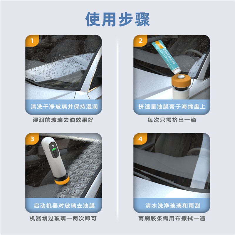 汽车油膜马达雨敌防雨剂挡风玻璃去除油膜清洁後照镜镀膜驱水剂