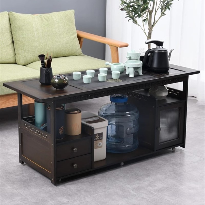 移动茶桌家用阳台小茶车客厅边几茶几简约泡茶车茶具套装烧水一体