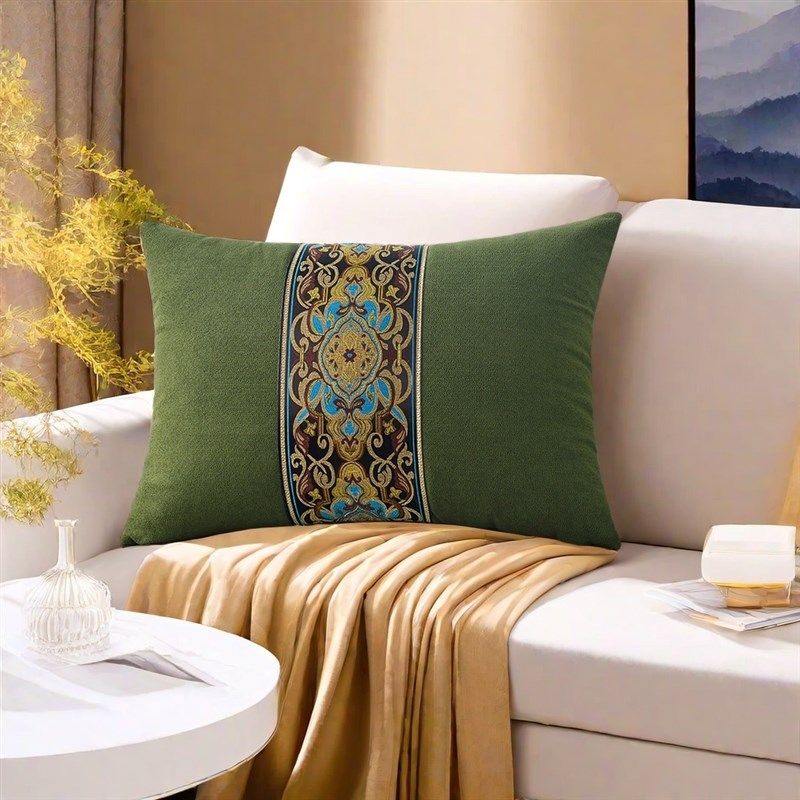 中式实木沙发抱枕套家用客厅加大靠枕含芯茶椅靠垫飘窗腰靠可定制