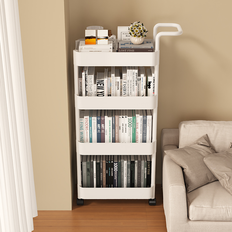 小推车置物架可移动带轮收纳多层办公室简易宿舍夹缝零食阅读书架