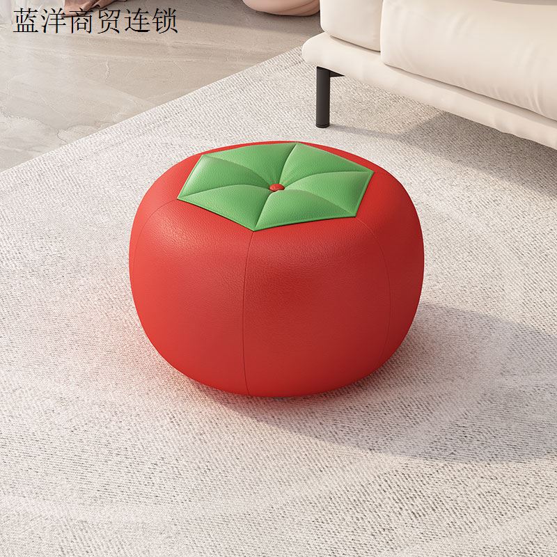 卡通小皮墩换鞋凳创意时尚家用卡通凳儿童小凳子客厅换鞋沙发圆凳