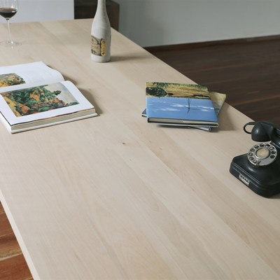 莫比恩北欧极简实木餐桌办公桌大板直拼简约大气别墅用榉木原木色