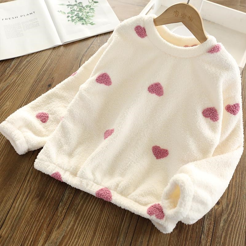 睡衣女童秋冬季新款珊瑚绒加厚卡通公主风法兰绒家居服可外穿套装