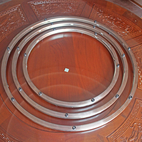 不锈钢升级底座托盘托架转盘圆桌玻璃旋转器承重顺滑轨道岩板