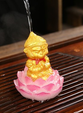 孙悟空精品家居装饰品摆件创意茶桌茶台茶盘茶室摆放茶宠可养变色