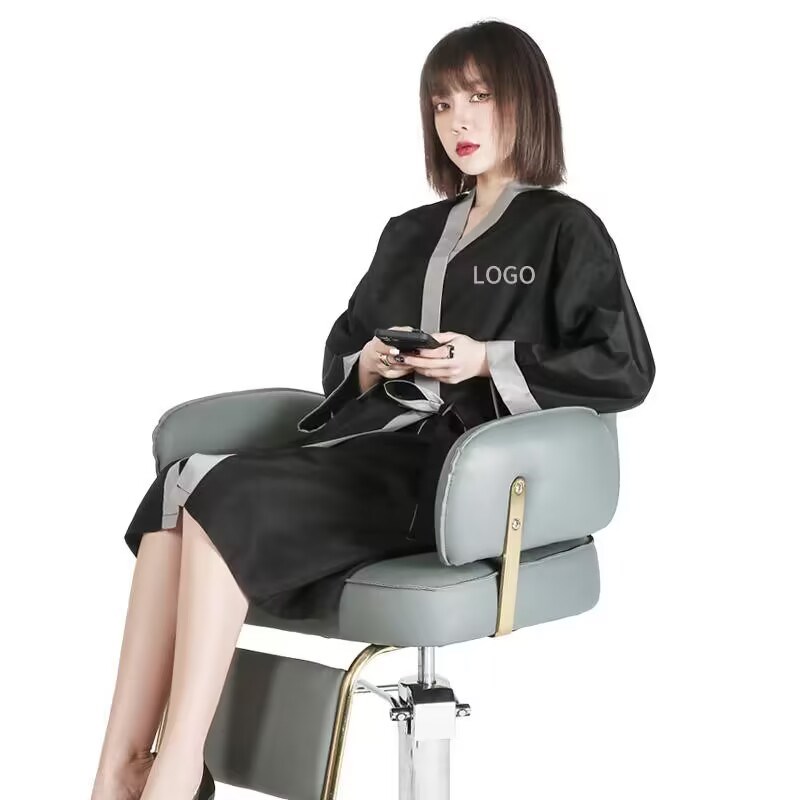 客袍美发美容院客袍定制理发店发廊烫染高端印LOGO剪发工作服围布