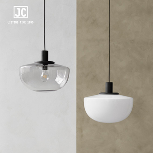 丹麦Menu 北欧简约吧台书房卧室床头白色玻璃吊灯 Bank餐厅吊灯