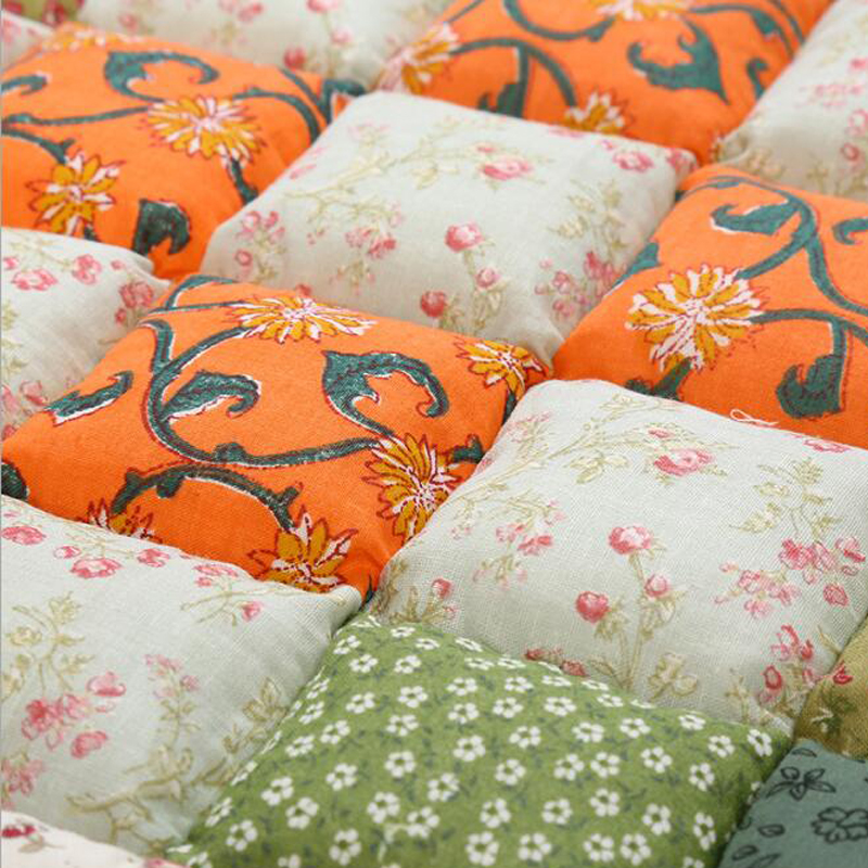 厂家直供加大田园风椅子垫木耳边布艺全棉沙发垫飘窗垫防滑坐垫