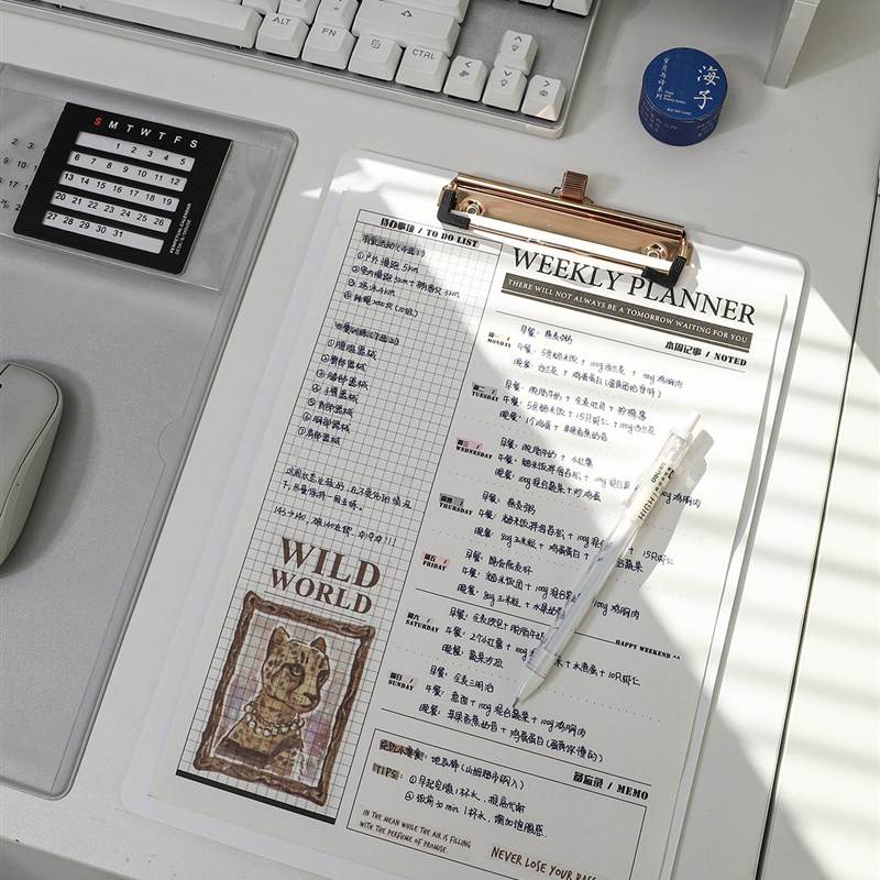 A3带笔插简约黑白A4板夹A5书写资料夹学生试卷文件夹厚实写字垫板