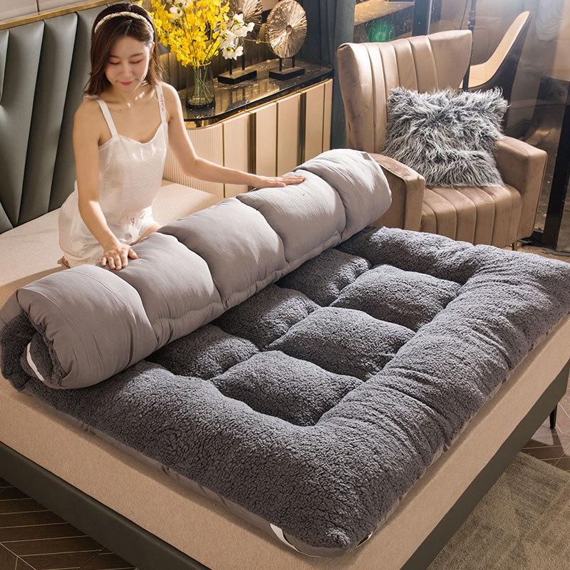 棉地郎加厚羊羔绒床垫子冬季学生宿舍双人榻榻米床褥子可折叠垫被
