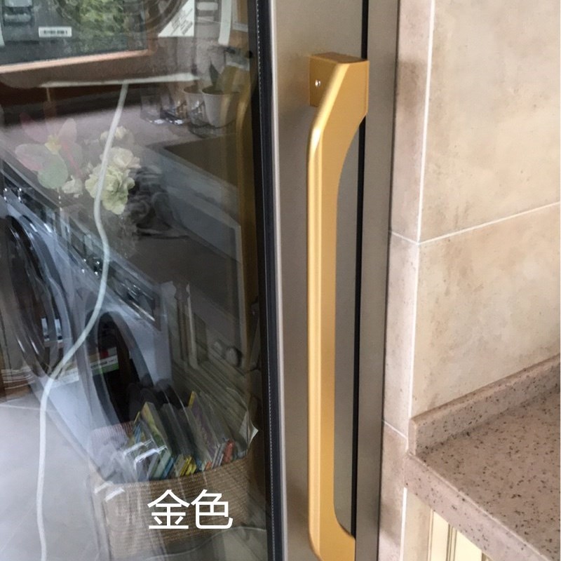 移门拉手 明装金色厨房推拉门把手氧化铝黑色铝合金重型门大拉手