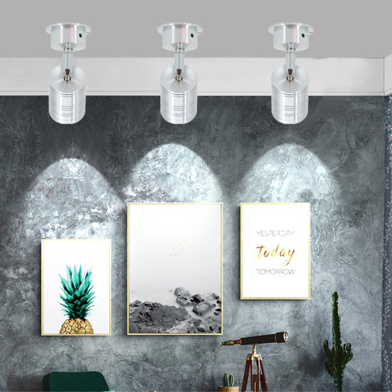 小射灯led天花灯射灯明装家用吸顶迷你展柜电视背景墙柜台补光灯