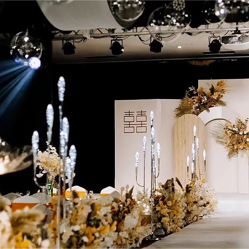 新款婚庆布置水晶发光路引舞台装饰橱窗场景摆件婚礼道具