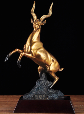 铜大号领头羊摆件招财家居摆设公司老板经理办公室桌面装饰生肖羊