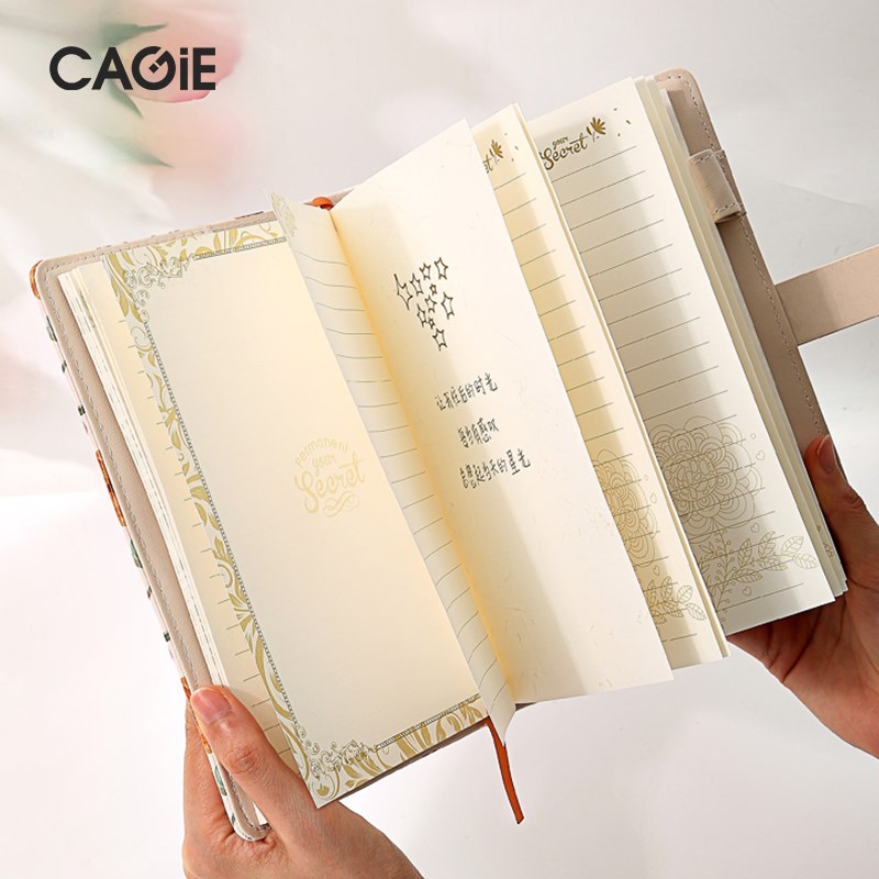 卡杰新款密码本毕业礼物创意带锁日记本小清新笔记本子高颜值活页