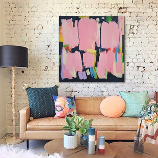 个性 饰画艺术沙发背景墙画创意大厅挂画大尺寸无框画 街头风客厅装