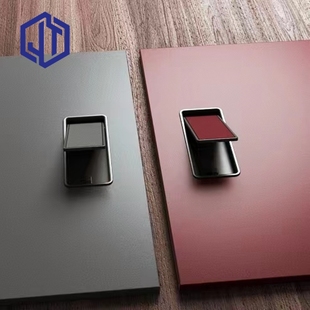 意式锌合金抽屉门把手翻盖可贴皮暗装拉手柜门隐形内嵌竖装暗扣手