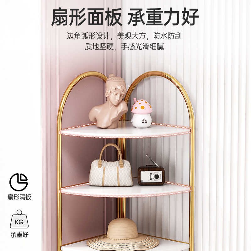 转角柜墙角落三角形置物架客厅卧室拐角收纳储物架子落地多层书架