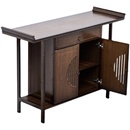 供桌佛台家用客厅玄关柜门厅玄关台条案新中式 禅意实木靠墙财神桌