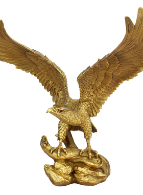 纯铜老鹰摆件 小号黄铜老鹰家居摆设 大展宏图办公桌摆设礼品