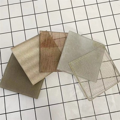 双层夹丝玻璃屏风隔断玄关客厅推拉门酒店夹绢金属丝钢化艺术玻璃