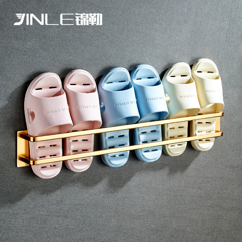 免打孔浴室拖鞋架金色卫生间鞋架子墙壁挂式厕所鞋子收纳架置物架,家装主材,卫浴置物架,淘宝优惠券,粉丝福利购,淘宝优惠卷
