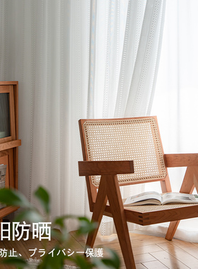 速发网红透光不透人飘窗纱帘窗纱2021年新款白色窗帘纱客厅卧室梦