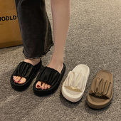平底厚底凉拖鞋 女夏季 外穿B时尚 超火法式 2024新款 高级感外出沙滩