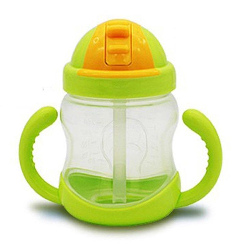 夏季宝宝防呛水瓶吸管杯幼儿喝水儿童饮水杯婴儿学饮杯带手柄防漏