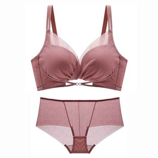 女胸罩透气夏季 小胸聚拢无钢圈内衣套装 文胸薄款 小胸显 折扣价