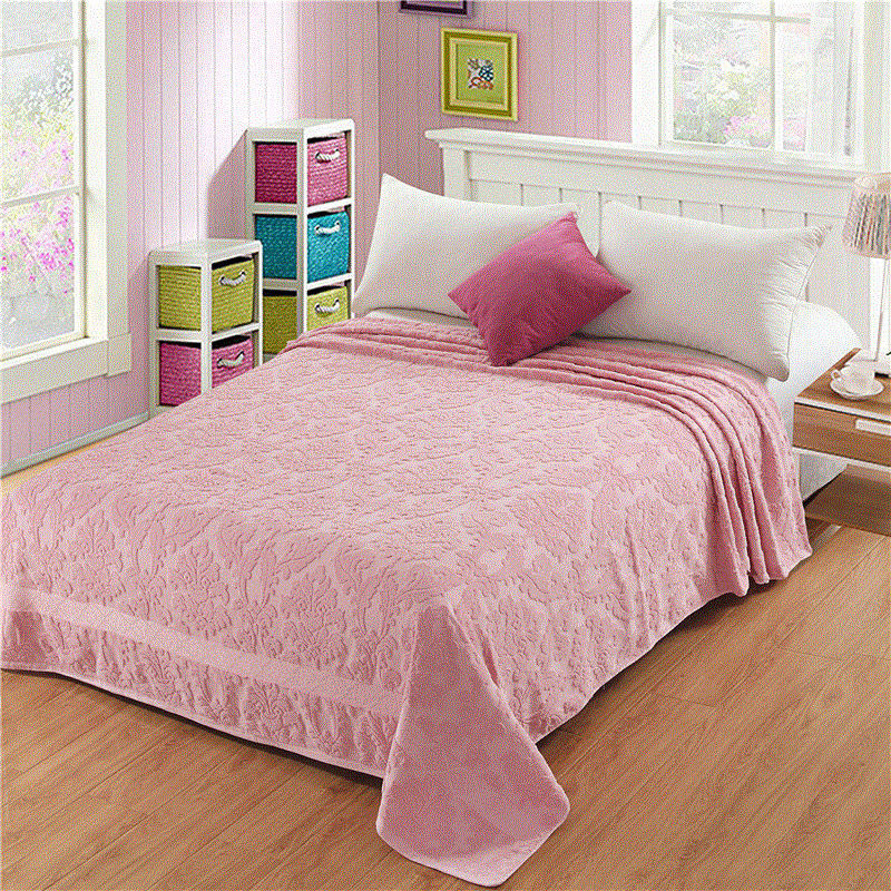 纯棉老式毛巾被棉加厚双人提D花欧式毯空调夏季午睡盖毯。