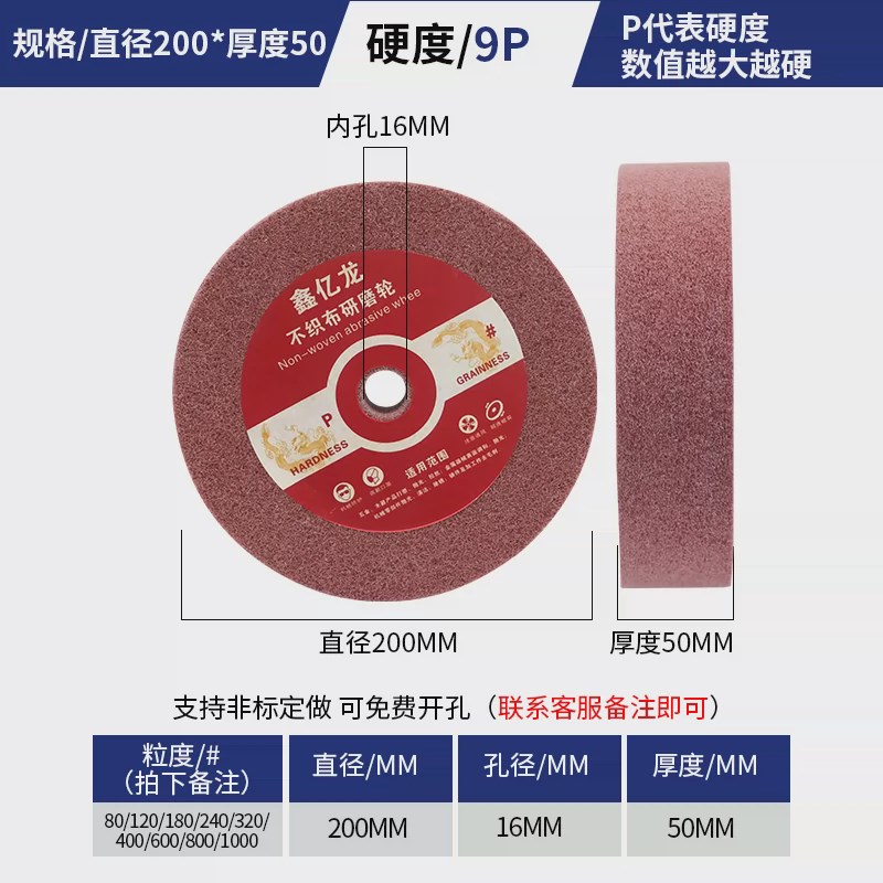 新款纤维轮尼龙轮抛光轮不织布研磨轮抛光机不锈钢拉丝轮打磨片抛