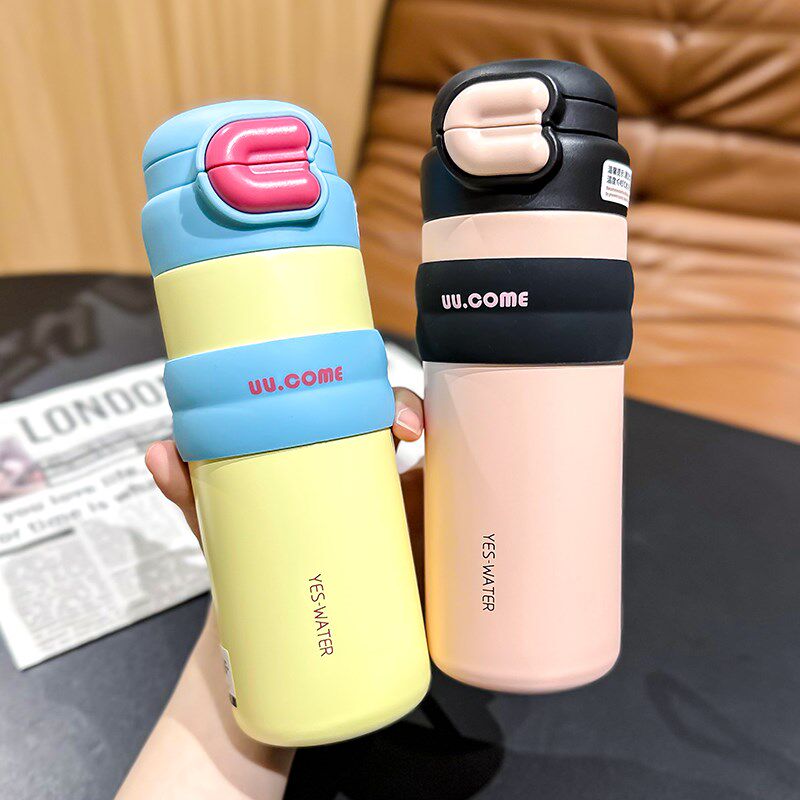 保温杯女生简约316不锈钢水杯女202H4新款高颜值高级双饮吸管杯子