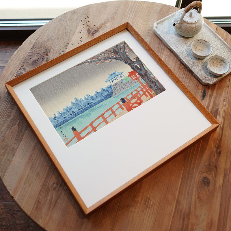 日式和风浮世绘装饰画德力富吉郎客厅沙发餐厅背景墙实木装饰挂画