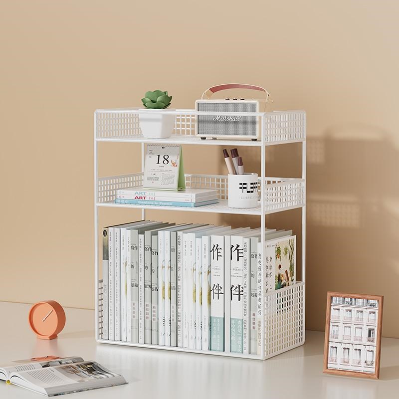 桌面收纳盒多层办公书桌文具整理架宿舍玄关储物杂物办公室置物架