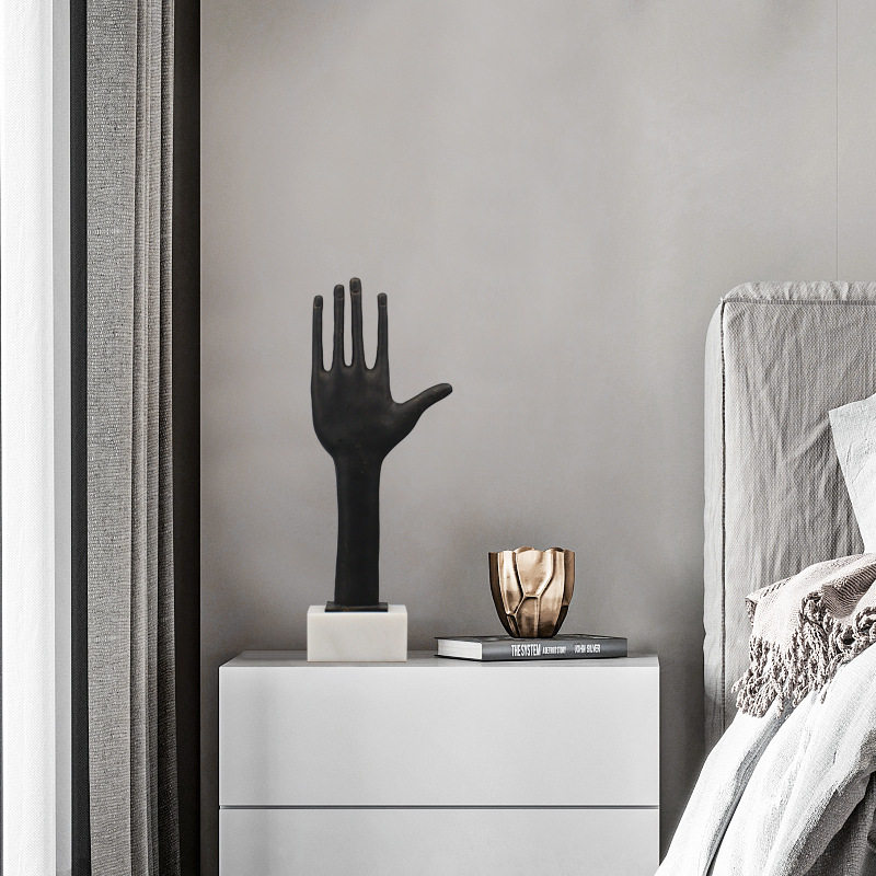 抽象人像雕塑摆件现代简约黑色样板房售楼处玄关挂姿人物软装饰品